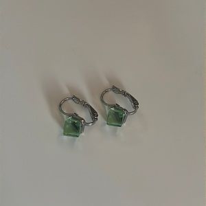 Green Cubic Earrings